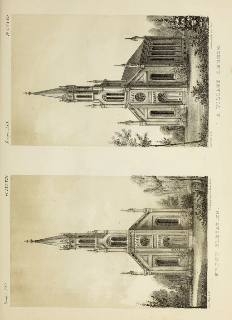 An illustration from The model architect : a series of original designs for cottages, villas, suburban residences, etc., accompanied by explanations, specifications, estimates, and elaborate details : prepared expressly for the use of projectors and artisans throughout the United States, 1852, leaf 204