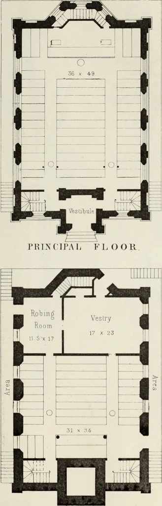 An illustration from The model architect : a series of original designs for cottages, villas, suburban residences, etc., accompanied by explanations, specifications, estimates, and elaborate details : prepared expressly for the use of projectors and artisans throughout the United States, 1852, leaf 206