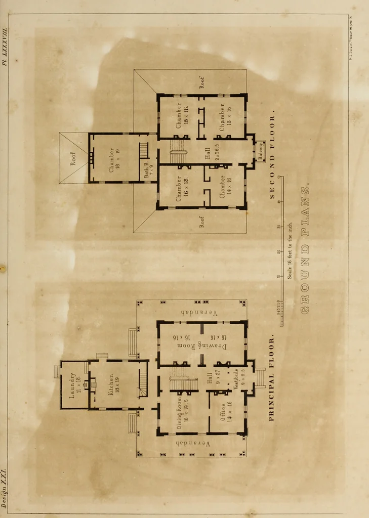 An illustration from The model architect : a series of original designs for cottages, villas, suburban residences, etc., accompanied by explanations, specifications, estimates, and elaborate details : prepared expressly for the use of projectors and artisans throughout the United States, 1852, leaf 226