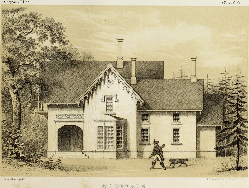 An illustration from The model architect : a series of original designs for cottages, villas, suburban residences, etc., accompanied by explanations, specifications, estimates, and elaborate details : prepared expressly for the use of projectors and artisans throughout the United States, 1852, leaf 236