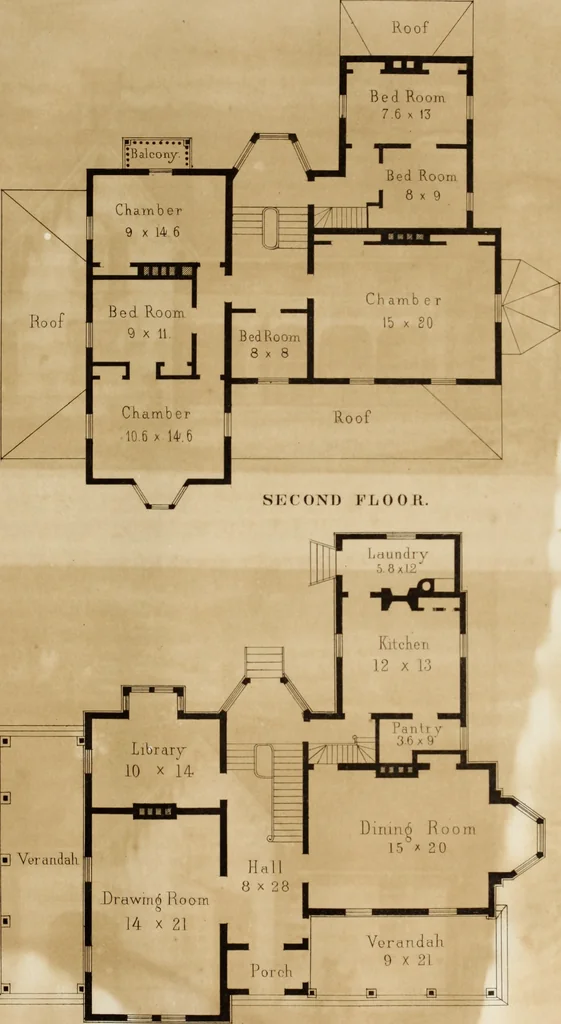 An illustration from The model architect : a series of original designs for cottages, villas, suburban residences, etc., accompanied by explanations, specifications, estimates, and elaborate details : prepared expressly for the use of projectors and artisans throughout the United States, 1852, leaf 238
