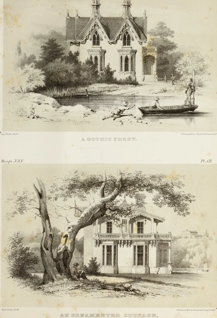An illustration from The model architect : a series of original designs for cottages, villas, suburban residences, etc., accompanied by explanations, specifications, estimates, and elaborate details : prepared expressly for the use of projectors and artisans throughout the United States, 1852, leaf 260