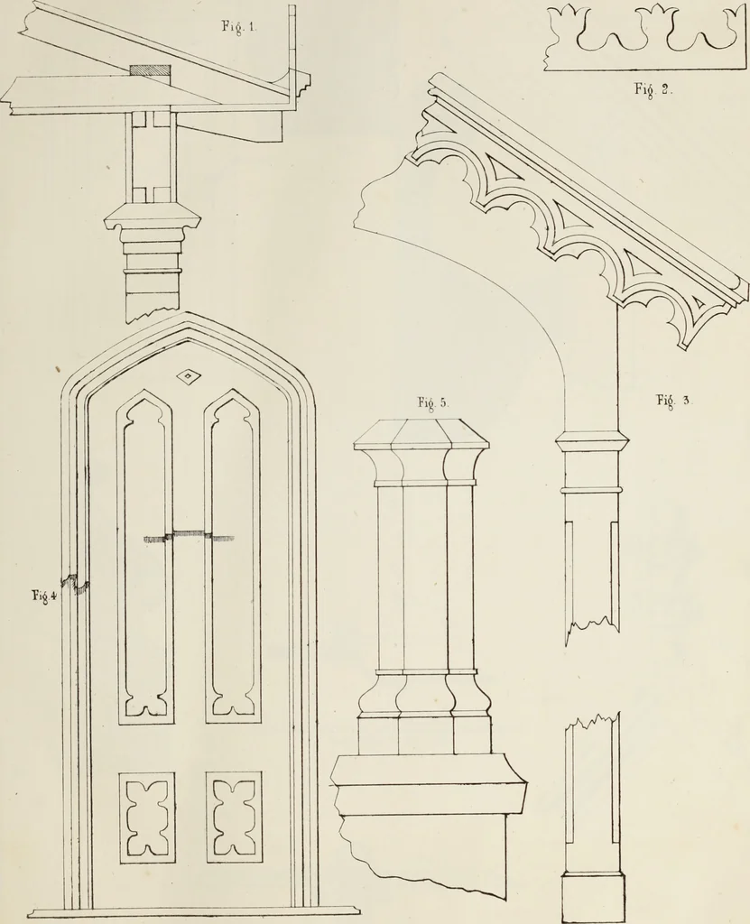 An illustration from The model architect : a series of original designs for cottages, villas, suburban residences, etc., accompanied by explanations, specifications, estimates, and elaborate details : prepared expressly for the use of projectors and artisans throughout the United States, 1852, leaf 36
