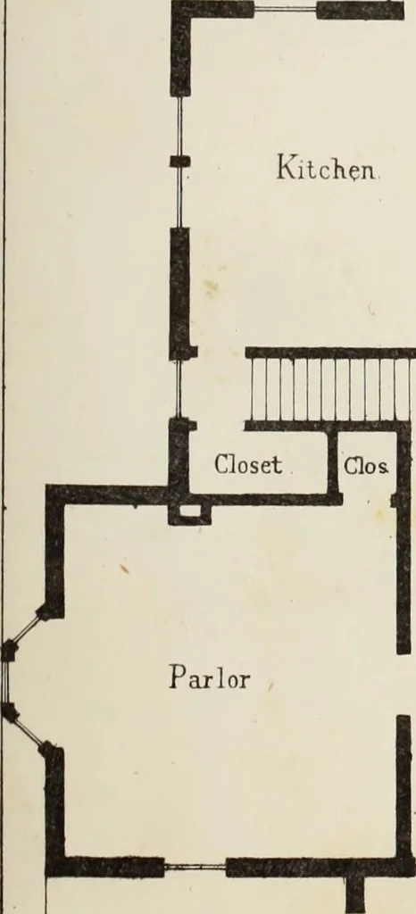 An illustration from The model architect : a series of original designs for cottages, villas, suburban residences, etc., accompanied by explanations, specifications, estimates, and elaborate details : prepared expressly for the use of projectors and artisans throughout the United States, 1852, leaf 46