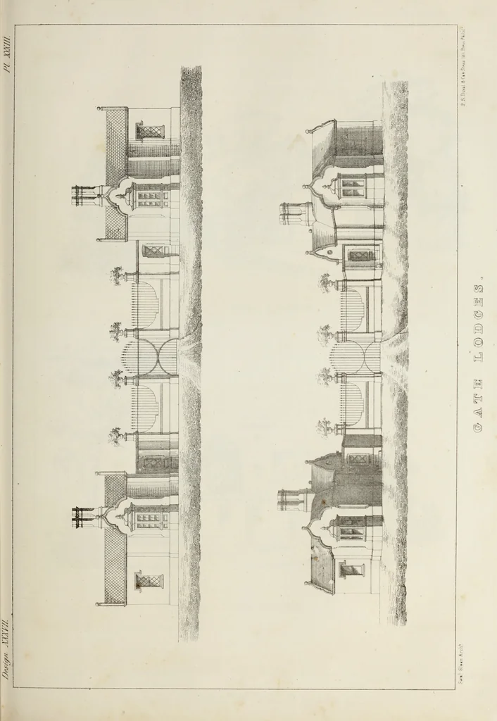 An illustration from The model architect : a series of original designs for cottages, villas, suburban residences, etc., accompanied by explanations, specifications, estimates, and elaborate details : prepared expressly for the use of projectors and artisans throughout the United States, 1852, leaf 104