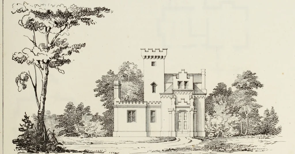 An illustration from The model architect : a series of original designs for cottages, villas, suburban residences, etc., accompanied by explanations, specifications, estimates, and elaborate details : prepared expressly for the use of projectors and artisans throughout the United States, 1852, leaf 106