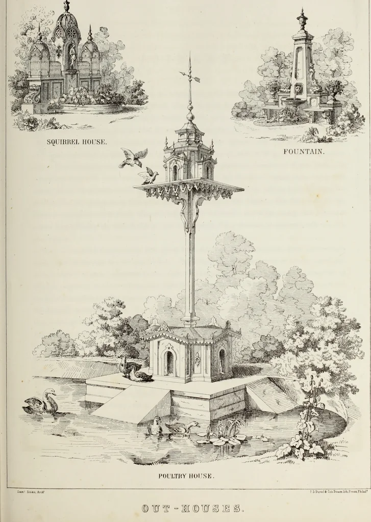 An illustration from The model architect : a series of original designs for cottages, villas, suburban residences, etc., accompanied by explanations, specifications, estimates, and elaborate details : prepared expressly for the use of projectors and artisans throughout the United States, 1852, leaf 116