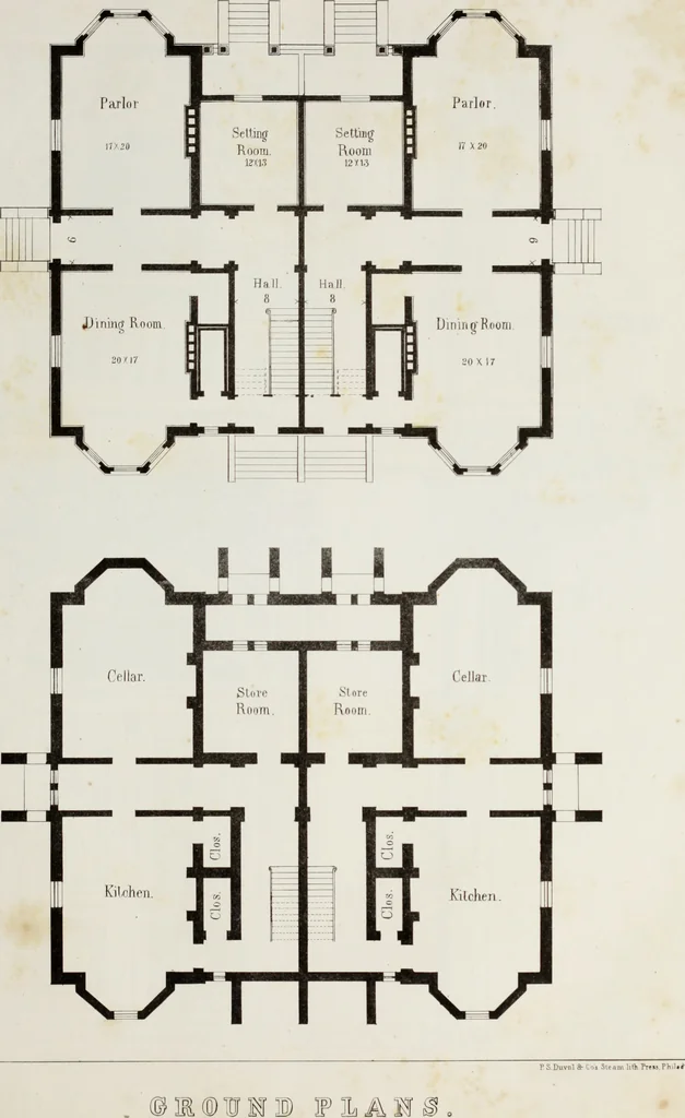 An illustration from The model architect : a series of original designs for cottages, villas, suburban residences, etc., accompanied by explanations, specifications, estimates, and elaborate details : prepared expressly for the use of projectors and artisans throughout the United States, 1852, leaf 126