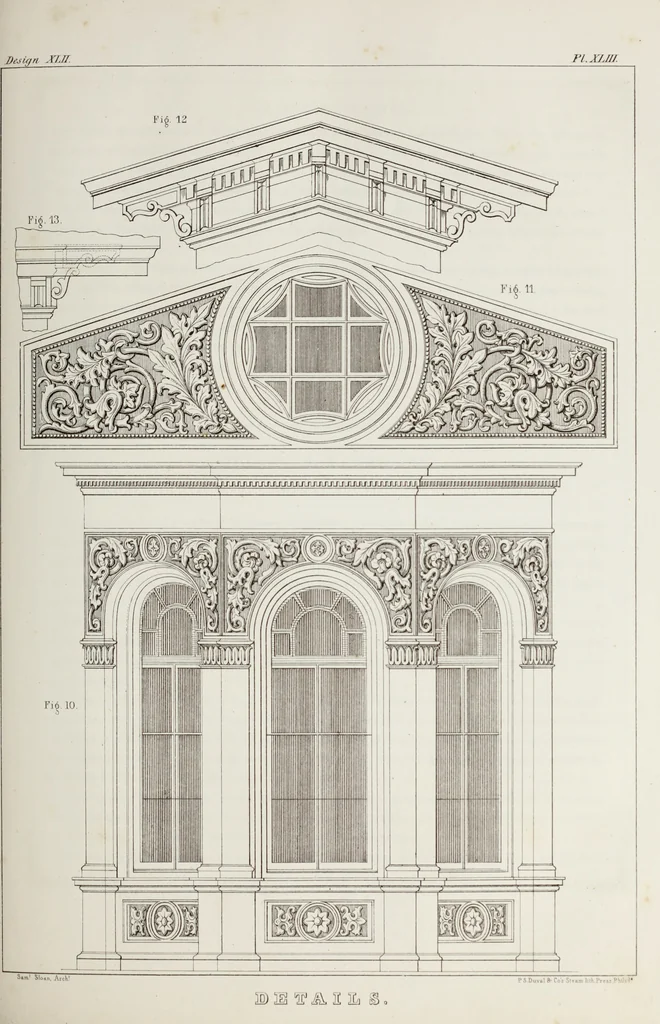 An illustration from The model architect : a series of original designs for cottages, villas, suburban residences, etc., accompanied by explanations, specifications, estimates, and elaborate details : prepared expressly for the use of projectors and artisans throughout the United States, 1852, leaf 132