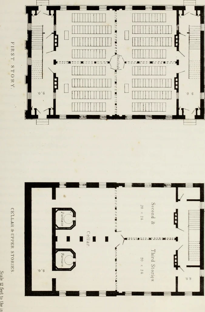 An illustration from The model architect : a series of original designs for cottages, villas, suburban residences, etc., accompanied by explanations, specifications, estimates, and elaborate details : prepared expressly for the use of projectors and artisans throughout the United States, 1852, leaf 142