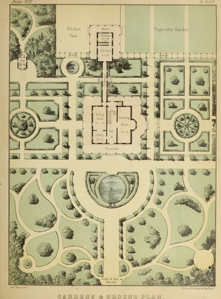 An illustration from The model architect : a series of original designs for cottages, villas, suburban residences, etc., accompanied by explanations, specifications, estimates, and elaborate details : prepared expressly for the use of projectors and artisans throughout the United States, 1852, leaf 150