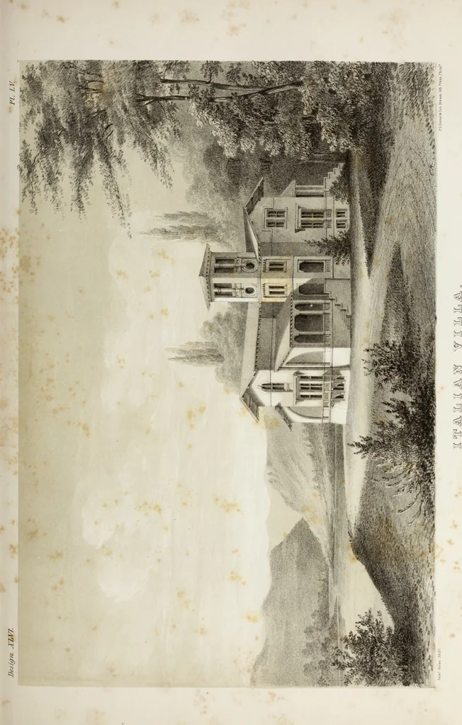 An illustration from The model architect : a series of original designs for cottages, villas, suburban residences, etc., accompanied by explanations, specifications, estimates, and elaborate details : prepared expressly for the use of projectors and artisans throughout the United States, 1852, leaf 172