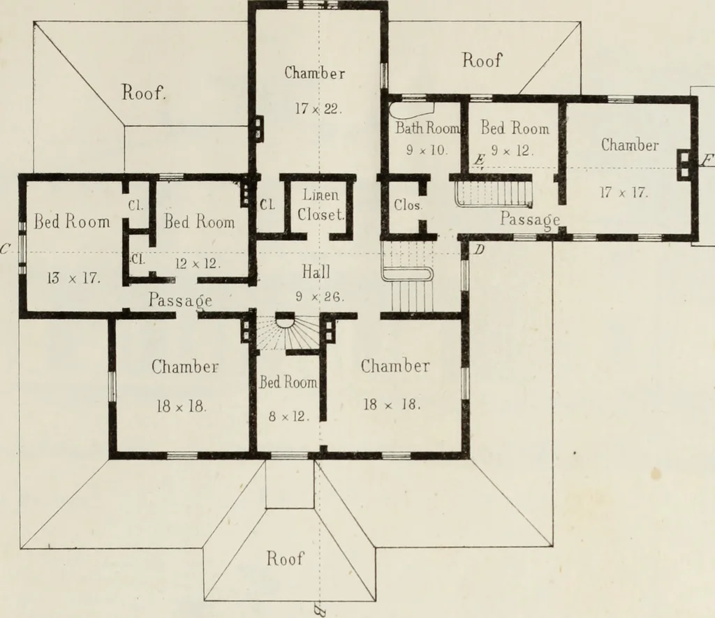 An illustration from The model architect : a series of original designs for cottages, villas, suburban residences, etc., accompanied by explanations, specifications, estimates, and elaborate details : prepared expressly for the use of projectors and artisans throughout the United States, 1852, leaf 18