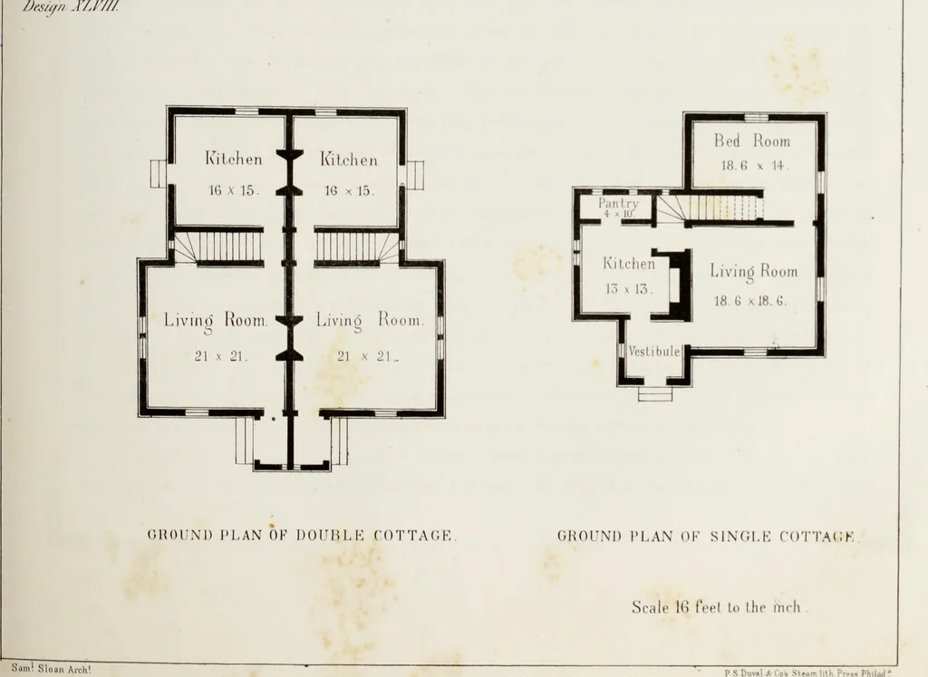 An illustration from The model architect : a series of original designs for cottages, villas, suburban residences, etc., accompanied by explanations, specifications, estimates, and elaborate details : prepared expressly for the use of projectors and artisans throughout the United States, 1852, leaf 188