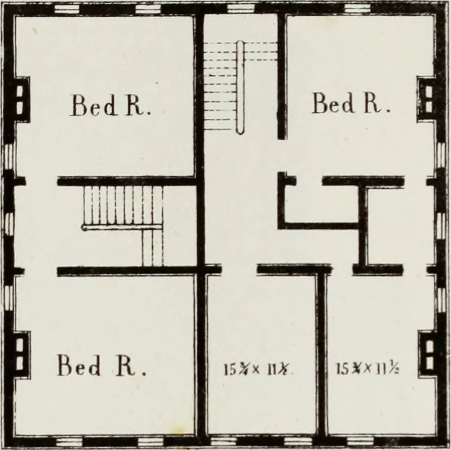An illustration from The model architect : a series of original designs for cottages, villas, suburban residences, etc., accompanied by explanations, specifications, estimates, and elaborate details : prepared expressly for the use of projectors and artisans throughout the United States, 1852, leaf 214