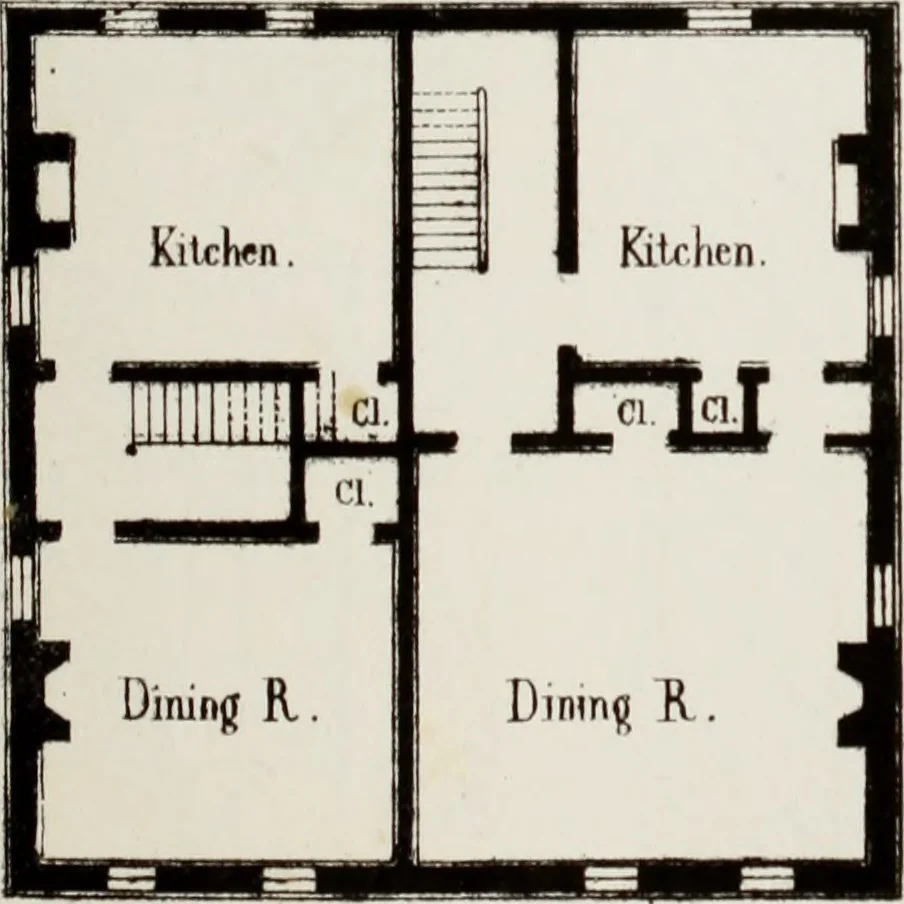 An illustration from The model architect : a series of original designs for cottages, villas, suburban residences, etc., accompanied by explanations, specifications, estimates, and elaborate details : prepared expressly for the use of projectors and artisans throughout the United States, 1852, leaf 214