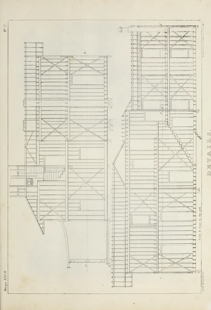 An illustration from The model architect : a series of original designs for cottages, villas, suburban residences, etc., accompanied by explanations, specifications, estimates, and elaborate details : prepared expressly for the use of projectors and artisans throughout the United States, 1852, leaf 24