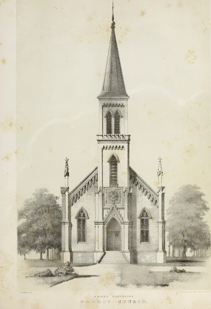An illustration from The model architect : a series of original designs for cottages, villas, suburban residences, etc., accompanied by explanations, specifications, estimates, and elaborate details : prepared expressly for the use of projectors and artisans throughout the United States, 1852, leaf 248