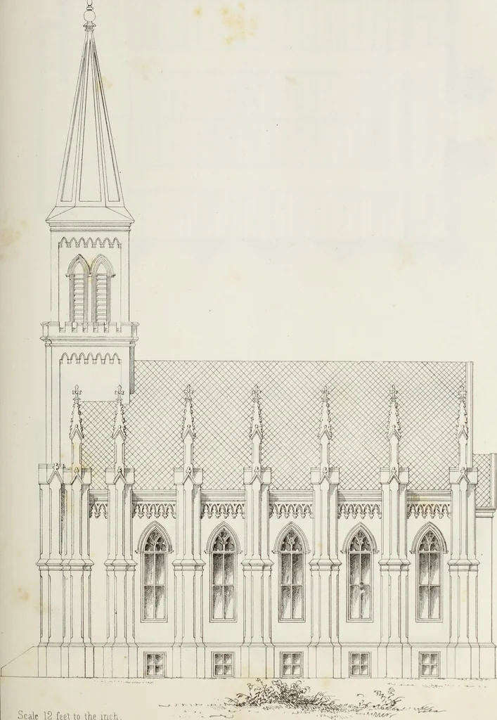 An illustration from The model architect : a series of original designs for cottages, villas, suburban residences, etc., accompanied by explanations, specifications, estimates, and elaborate details : prepared expressly for the use of projectors and artisans throughout the United States, 1852, leaf 250