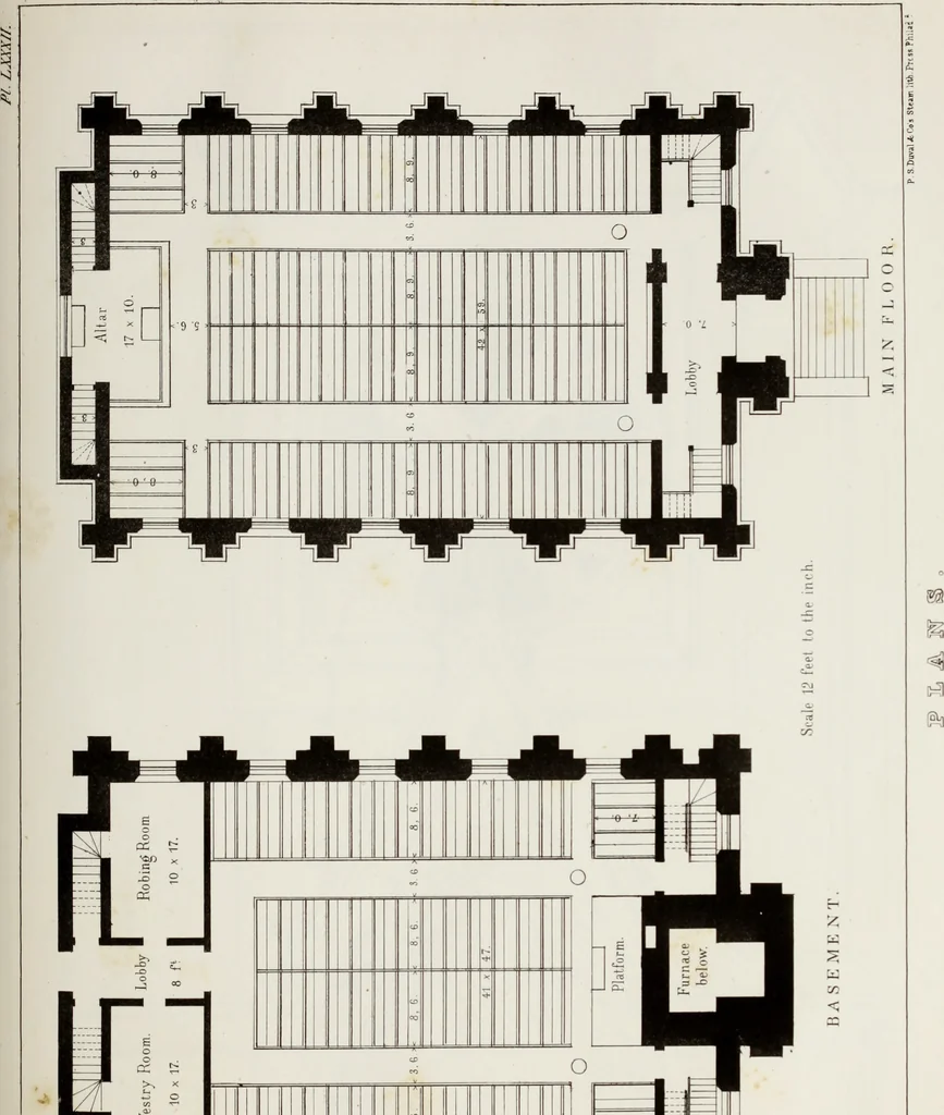 An illustration from The model architect : a series of original designs for cottages, villas, suburban residences, etc., accompanied by explanations, specifications, estimates, and elaborate details : prepared expressly for the use of projectors and artisans throughout the United States, 1852, leaf 252