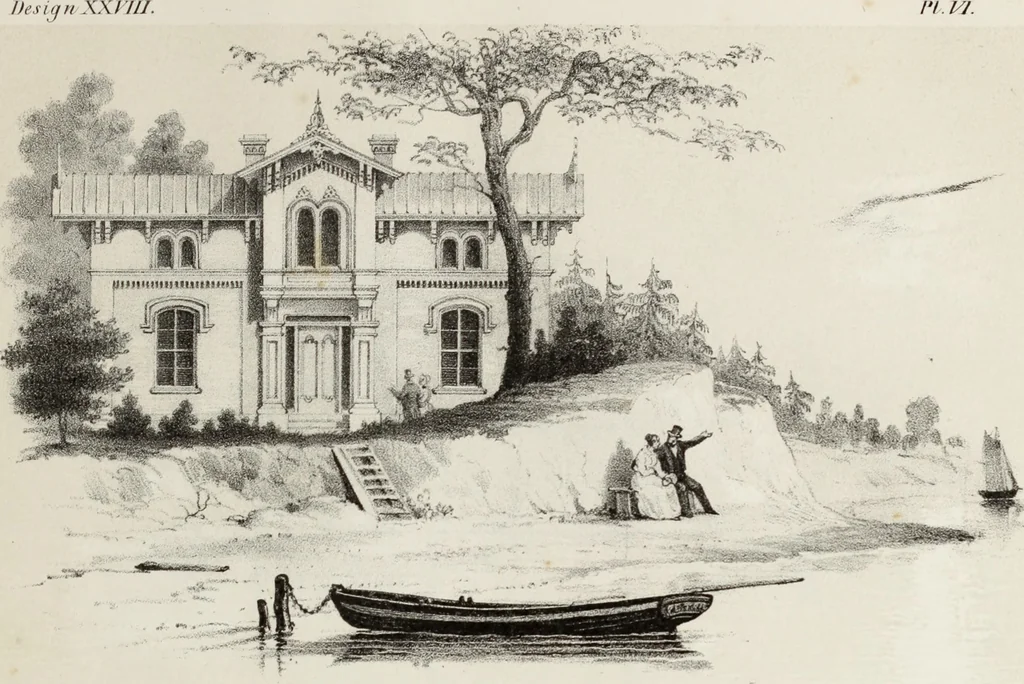 An illustration from The model architect : a series of original designs for cottages, villas, suburban residences, etc., accompanied by explanations, specifications, estimates, and elaborate details : prepared expressly for the use of projectors and artisans throughout the United States, 1852, leaf 26