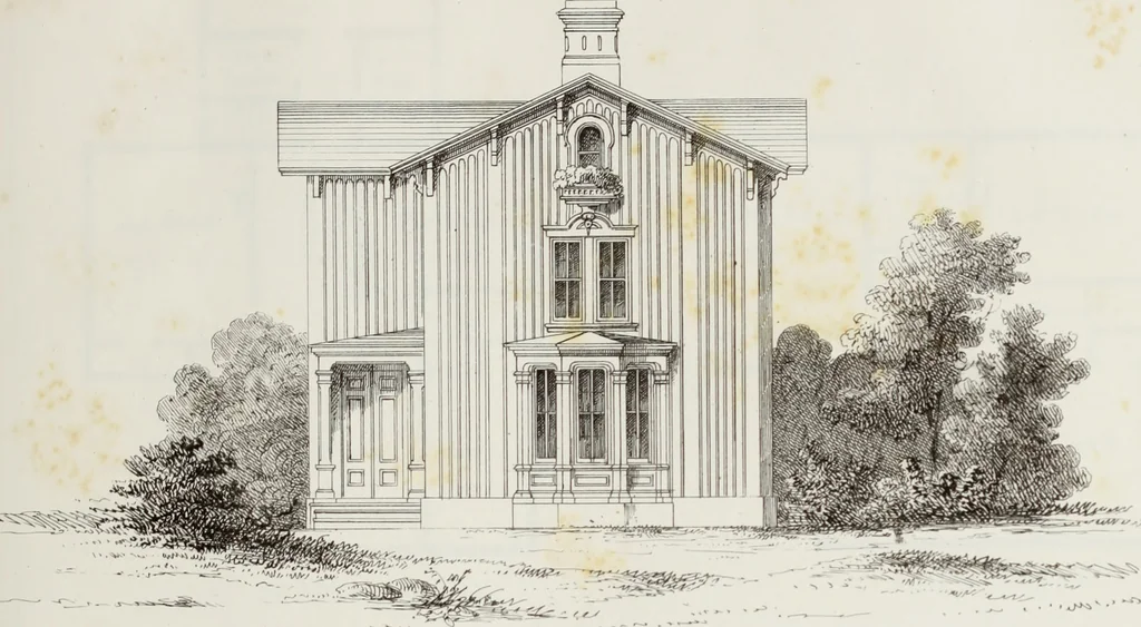 An illustration from The model architect : a series of original designs for cottages, villas, suburban residences, etc., accompanied by explanations, specifications, estimates, and elaborate details : prepared expressly for the use of projectors and artisans throughout the United States, 1852, leaf 260