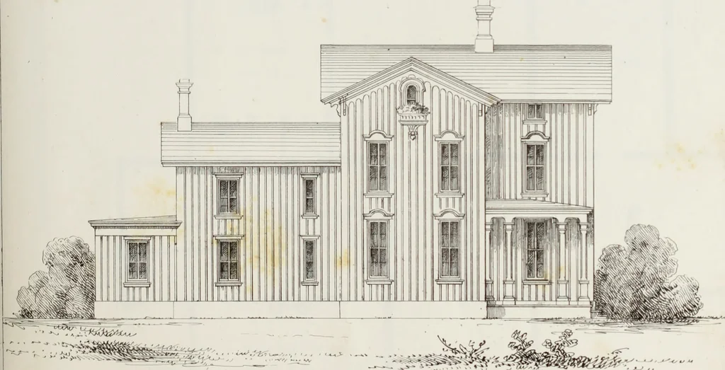 An illustration from The model architect : a series of original designs for cottages, villas, suburban residences, etc., accompanied by explanations, specifications, estimates, and elaborate details : prepared expressly for the use of projectors and artisans throughout the United States, 1852, leaf 260