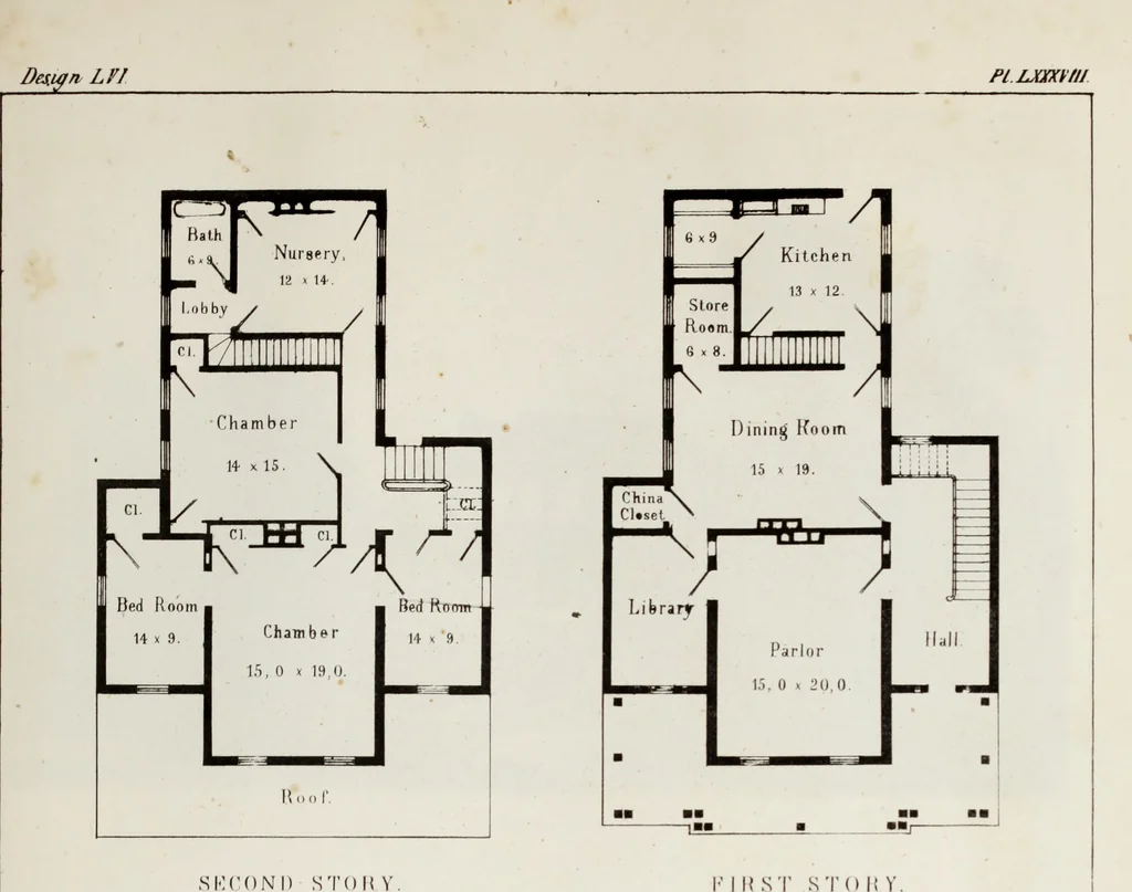 An illustration from The model architect : a series of original designs for cottages, villas, suburban residences, etc., accompanied by explanations, specifications, estimates, and elaborate details : prepared expressly for the use of projectors and artisans throughout the United States, 1852, leaf 274
