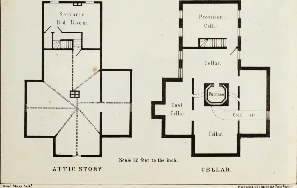 An illustration from The model architect : a series of original designs for cottages, villas, suburban residences, etc., accompanied by explanations, specifications, estimates, and elaborate details : prepared expressly for the use of projectors and artisans throughout the United States, 1852, leaf 274