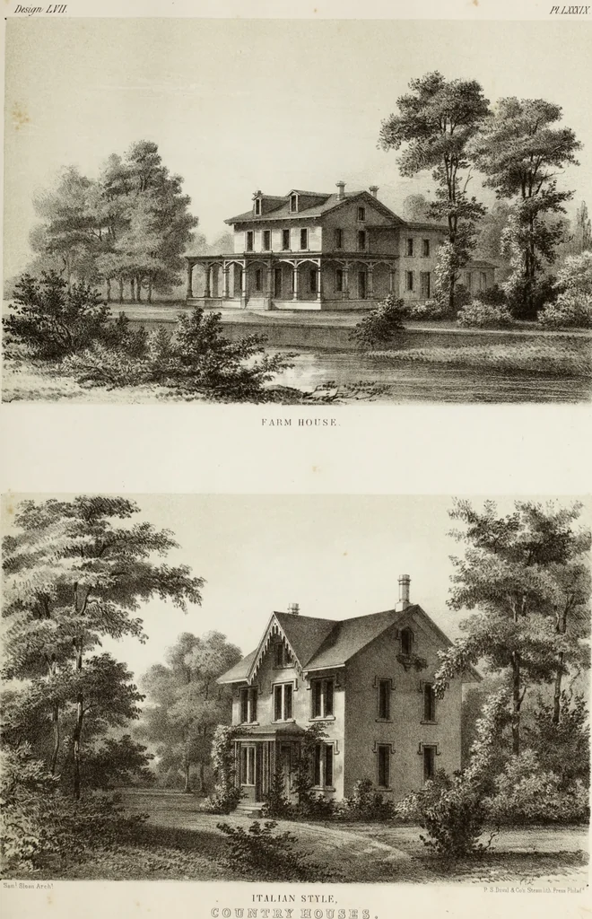 An illustration from The model architect : a series of original designs for cottages, villas, suburban residences, etc., accompanied by explanations, specifications, estimates, and elaborate details : prepared expressly for the use of projectors and artisans throughout the United States, 1852, leaf 276