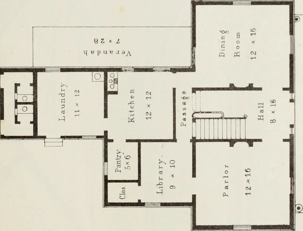 An illustration from The model architect : a series of original designs for cottages, villas, suburban residences, etc., accompanied by explanations, specifications, estimates, and elaborate details : prepared expressly for the use of projectors and artisans throughout the United States, 1852, leaf 28