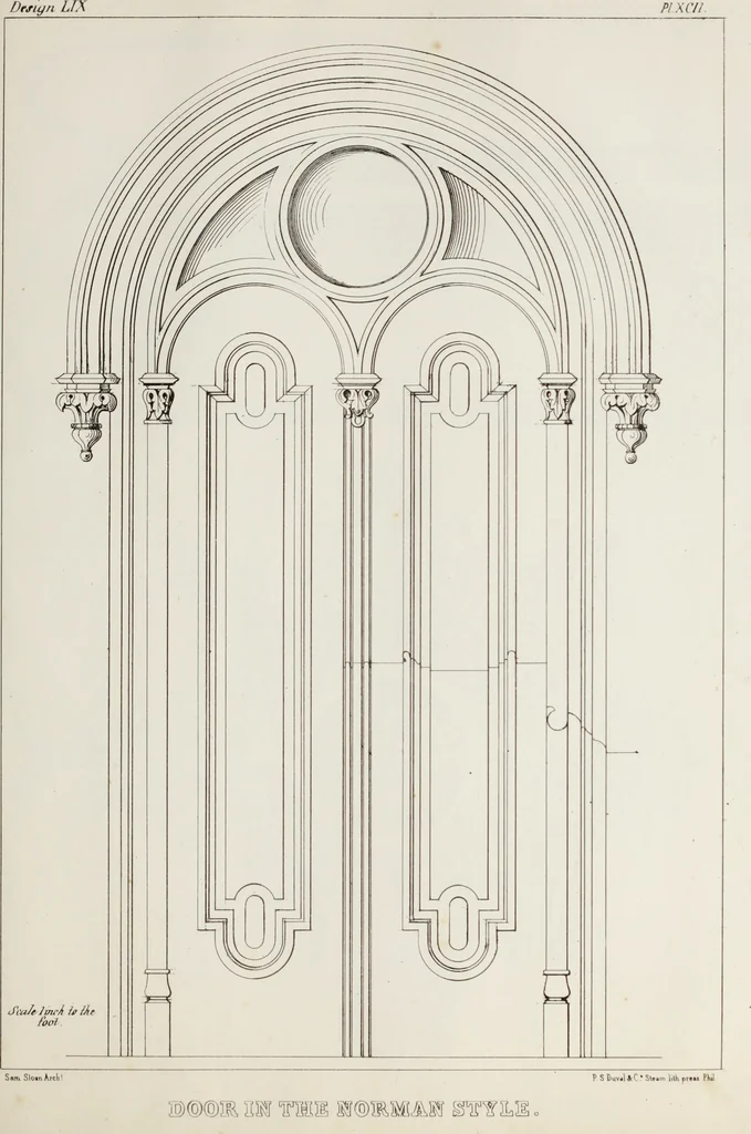 An illustration from The model architect : a series of original designs for cottages, villas, suburban residences, etc., accompanied by explanations, specifications, estimates, and elaborate details : prepared expressly for the use of projectors and artisans throughout the United States, 1852, leaf 282