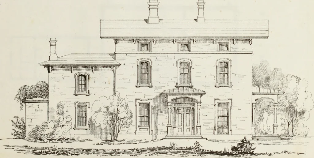 An illustration from The model architect : a series of original designs for cottages, villas, suburban residences, etc., accompanied by explanations, specifications, estimates, and elaborate details : prepared expressly for the use of projectors and artisans throughout the United States, 1852, leaf 52