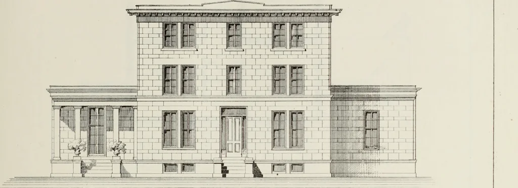 An illustration from The model architect : a series of original designs for cottages, villas, suburban residences, etc., accompanied by explanations, specifications, estimates, and elaborate details : prepared expressly for the use of projectors and artisans throughout the United States, 1852, leaf 92