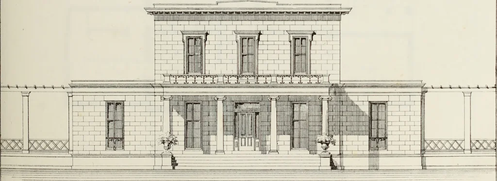 An illustration from The model architect : a series of original designs for cottages, villas, suburban residences, etc., accompanied by explanations, specifications, estimates, and elaborate details : prepared expressly for the use of projectors and artisans throughout the United States, 1852, leaf 92