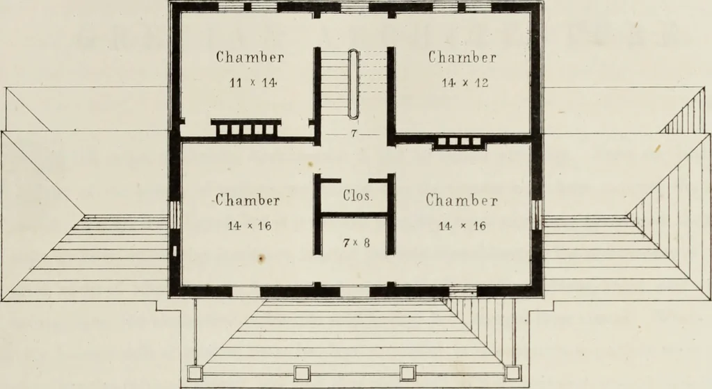 An illustration from The model architect : a series of original designs for cottages, villas, suburban residences, etc., accompanied by explanations, specifications, estimates, and elaborate details : prepared expressly for the use of projectors and artisans throughout the United States, 1852, leaf 94