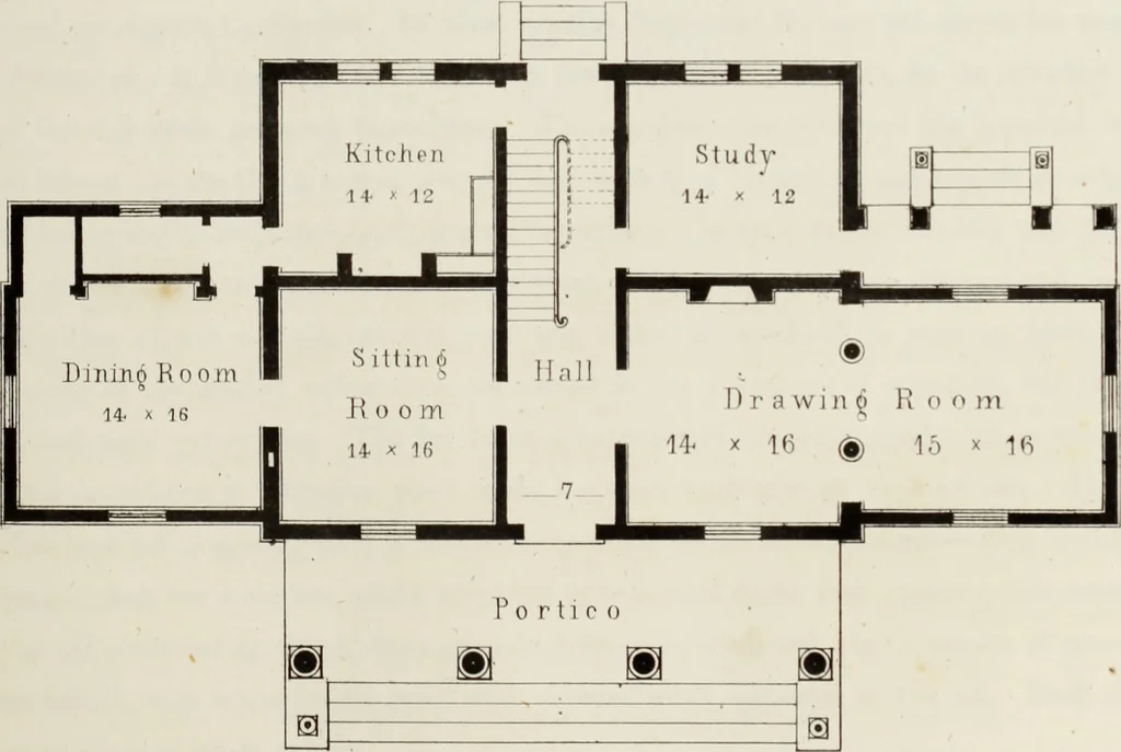 An illustration from The model architect : a series of original designs for cottages, villas, suburban residences, etc., accompanied by explanations, specifications, estimates, and elaborate details : prepared expressly for the use of projectors and artisans throughout the United States, 1852, leaf 94