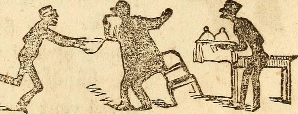 An illustration from The model book of dreams, fortune teller, and epitome of parlor entertainments, 1864, leaf 156