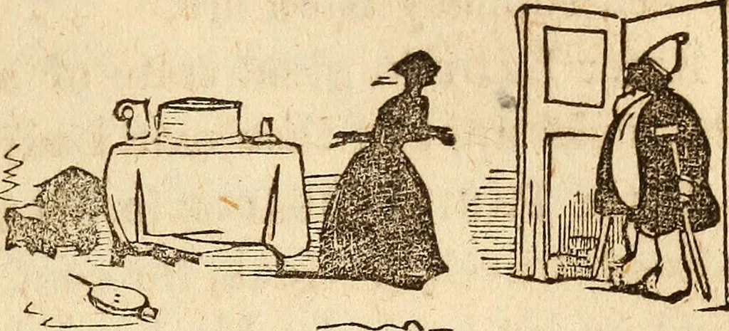 An illustration from The model book of dreams, fortune teller, and epitome of parlor entertainments, 1864, leaf 158