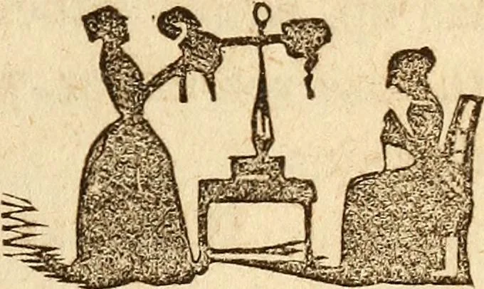 An illustration from The model book of dreams, fortune teller, and epitome of parlor entertainments, 1864, leaf 160