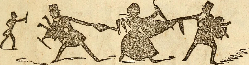 An illustration from The model book of dreams, fortune teller, and epitome of parlor entertainments, 1864, leaf 166
