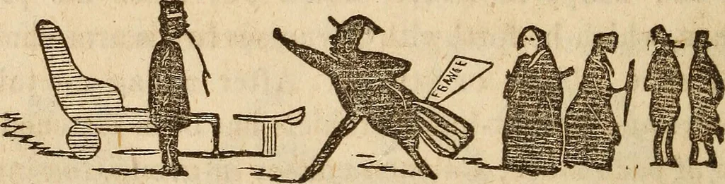 An illustration from The model book of dreams, fortune teller, and epitome of parlor entertainments, 1864, leaf 185