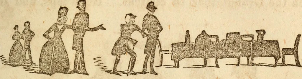 An illustration from The model book of dreams, fortune teller, and epitome of parlor entertainments, 1864, leaf 198