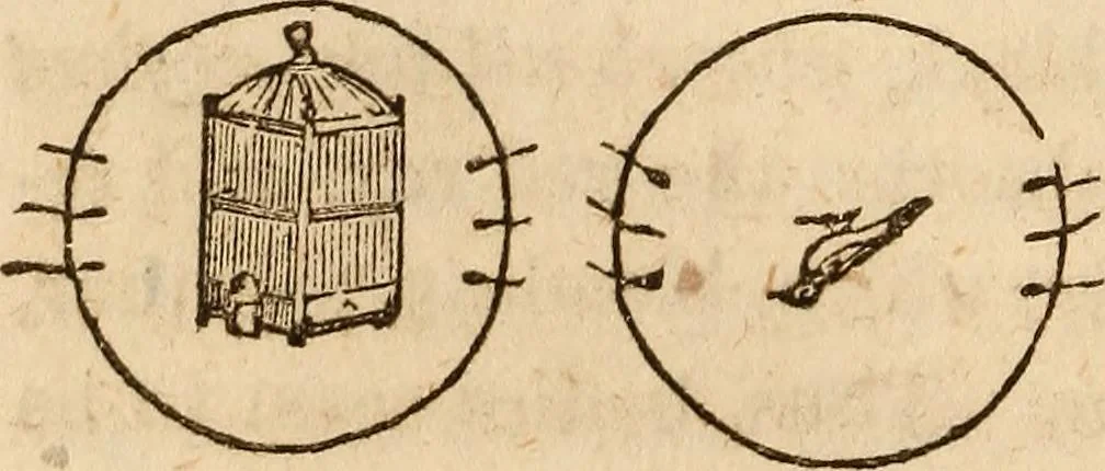 An illustration from The model book of dreams, fortune teller, and epitome of parlor entertainments, 1864, leaf 279