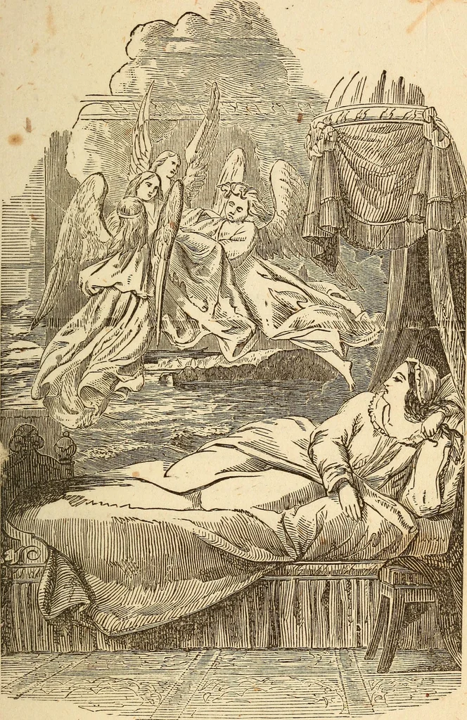 An illustration from The model book of dreams, fortune teller, and epitome of parlor entertainments, 1864, leaf 6