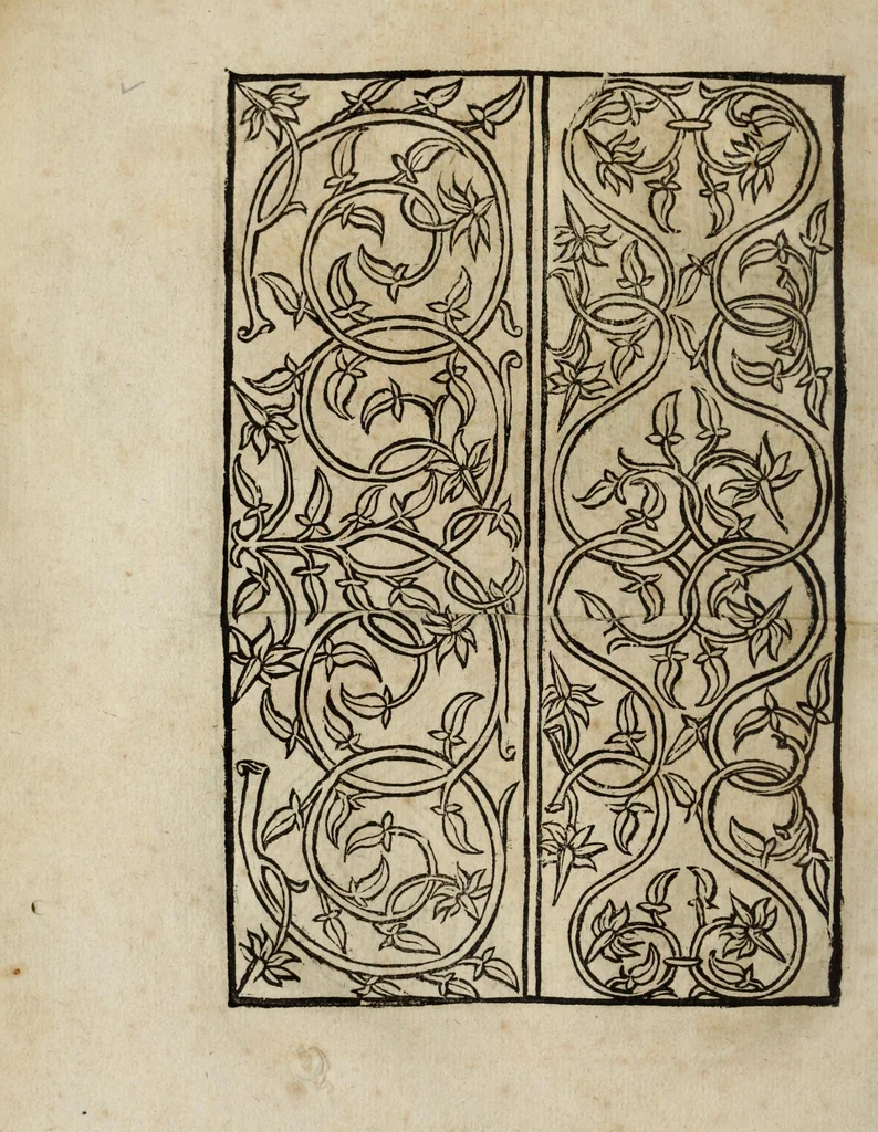 An illustration from Modelbüch neuw aller art Nehens uñ Stickens : jetzund wider mit vil Mödlen vnd Stahlen : allen Steinmetzen, Seidenstickern, vnnd Neterin sehr nützlich vnnd lustig zügericht, 1562, leaf 20