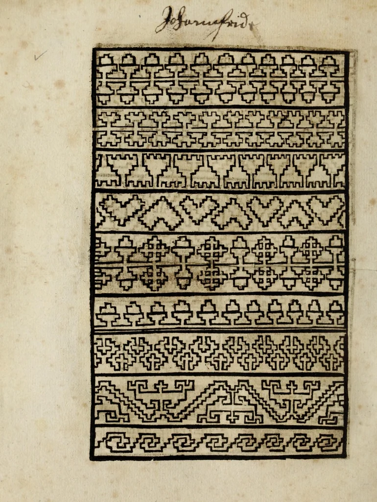 An illustration from Modelbüch neuw aller art Nehens uñ Stickens : jetzund wider mit vil Mödlen vnd Stahlen : allen Steinmetzen, Seidenstickern, vnnd Neterin sehr nützlich vnnd lustig zügericht, 1562, leaf 56