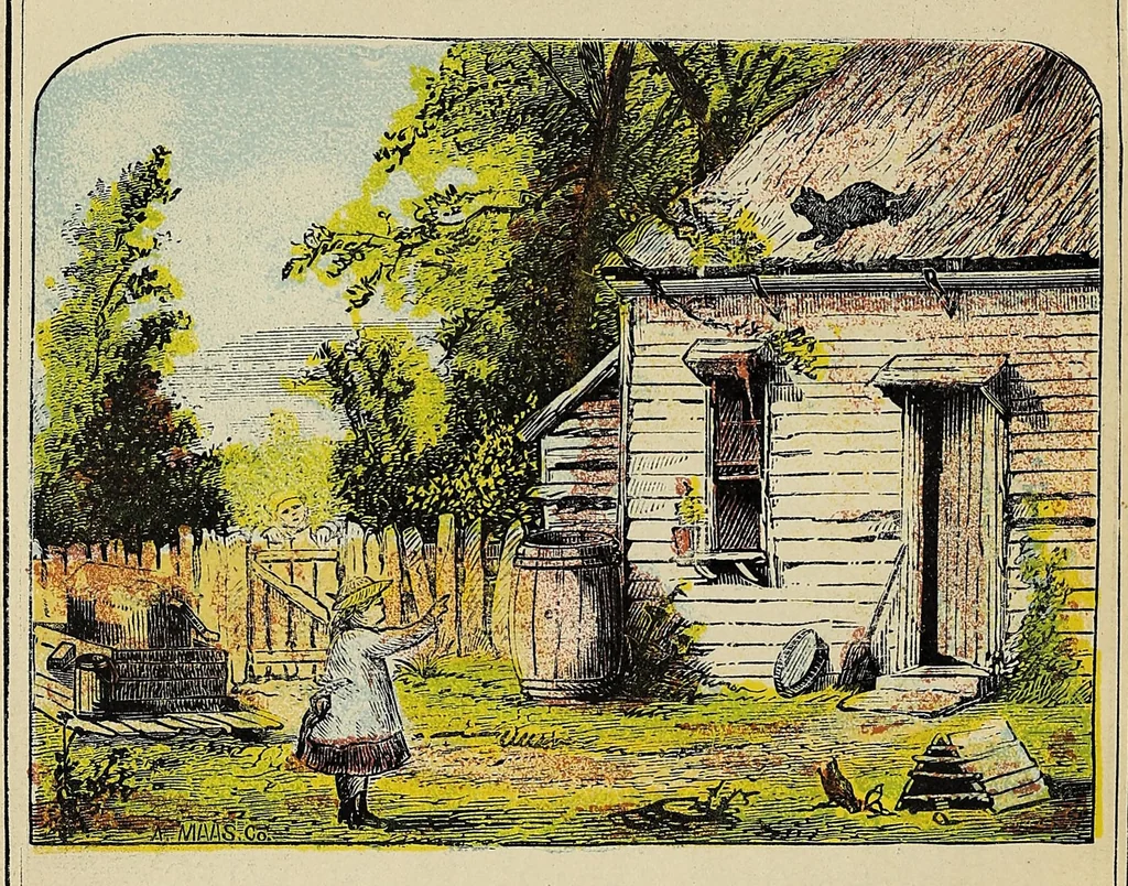 An illustration from Model first reader. Wayawa tokaheya. Prepared in English-Dakota, 1873, leaf 72