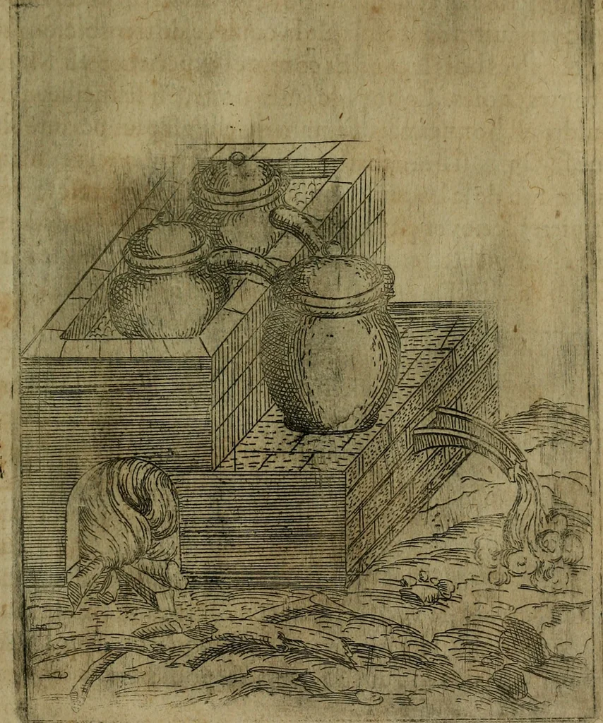An illustration from Modelles, artifices de fev, et divers instrvmes de gverre : avec les moyes de s'en prevaloir : pour assieger, battre, surprendre, et deffendre toutes places : vtiles et necessaires a touvs cevx qvi fond profession des armes, 1598, leaf 106