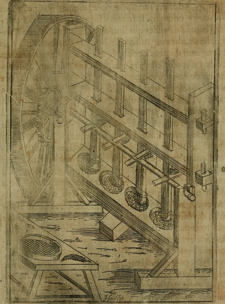 An illustration from Modelles, artifices de fev, et divers instrvmes de gverre : avec les moyes de s'en prevaloir : pour assieger, battre, surprendre, et deffendre toutes places : vtiles et necessaires a touvs cevx qvi fond profession des armes, 1598, leaf 112